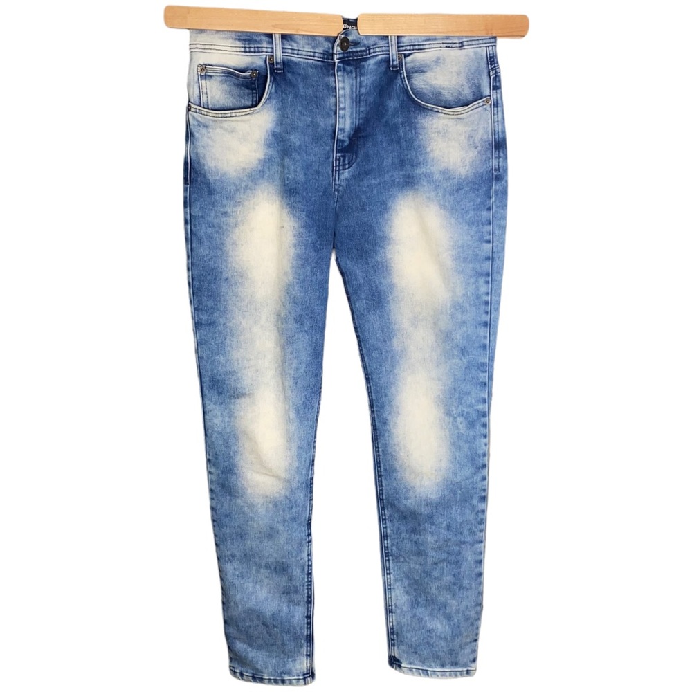 Modern Culture Mens Blue Denim Washed Jeans - Picture 2 of 5